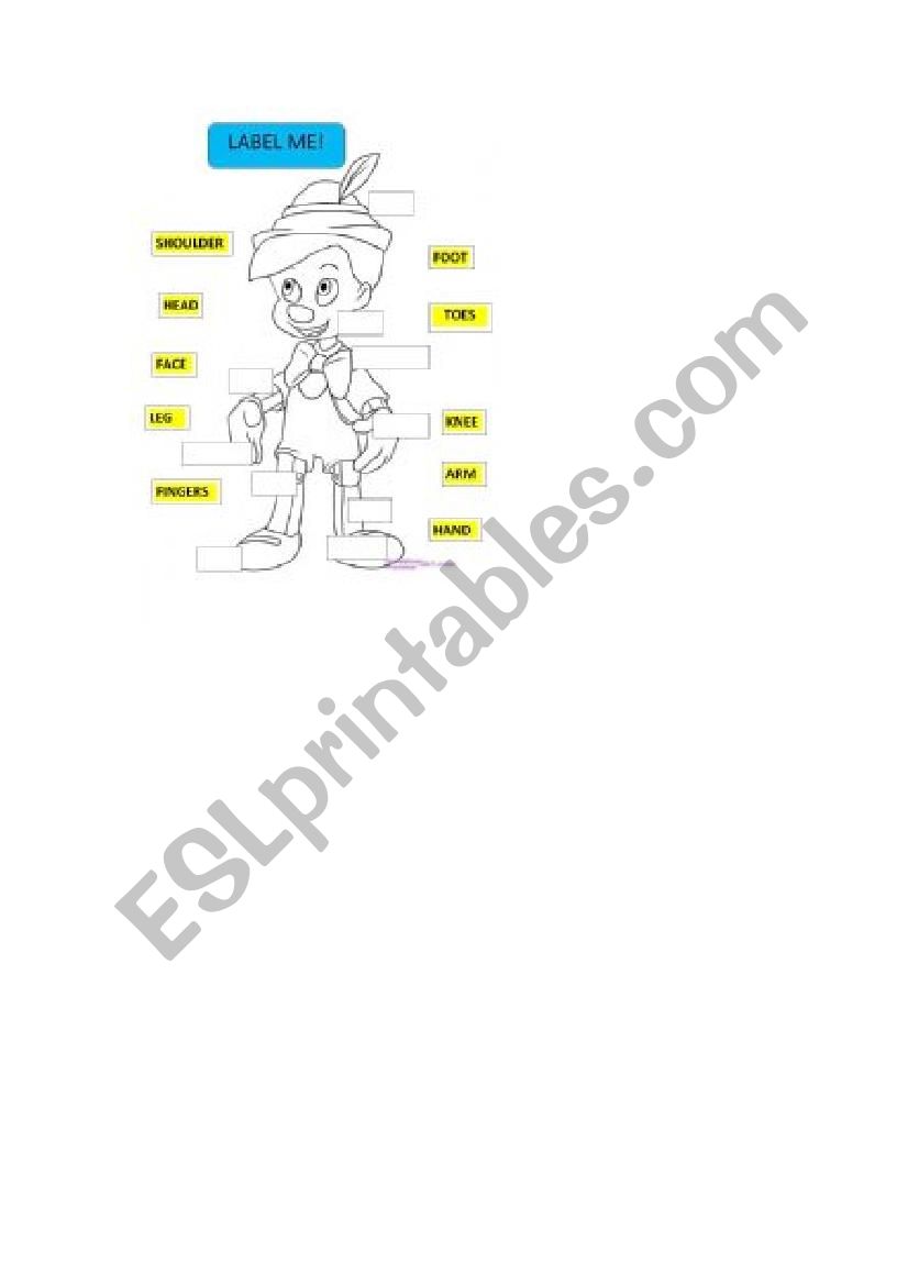 pinocchio worksheet