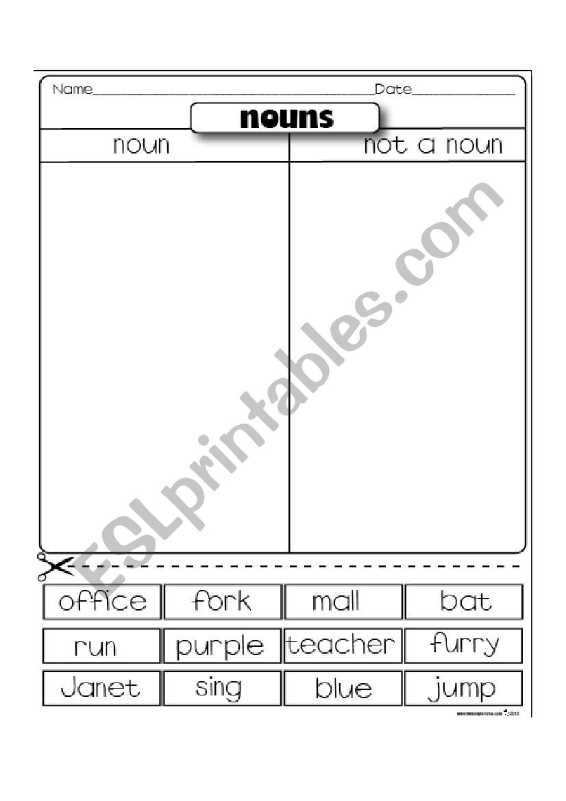 nouns worksheet