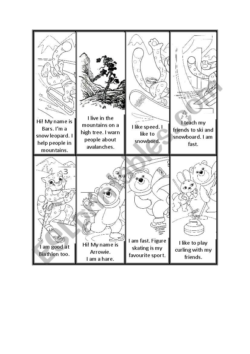 OLYMPIC GAMES ANIMALS worksheet