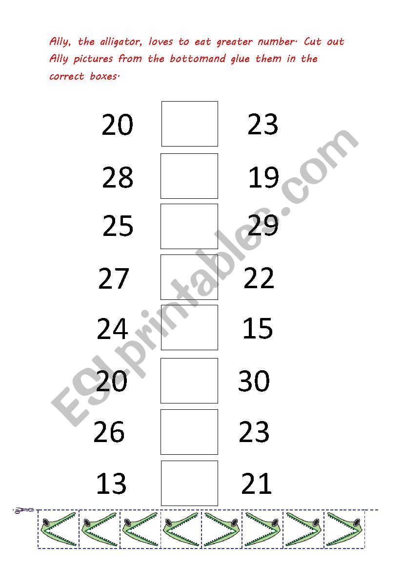 greater than and less than up to 30