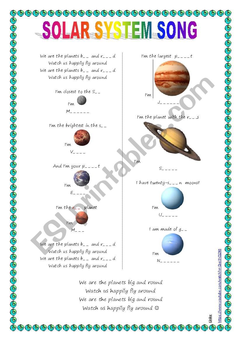Song for kids: Planets / Solar System song