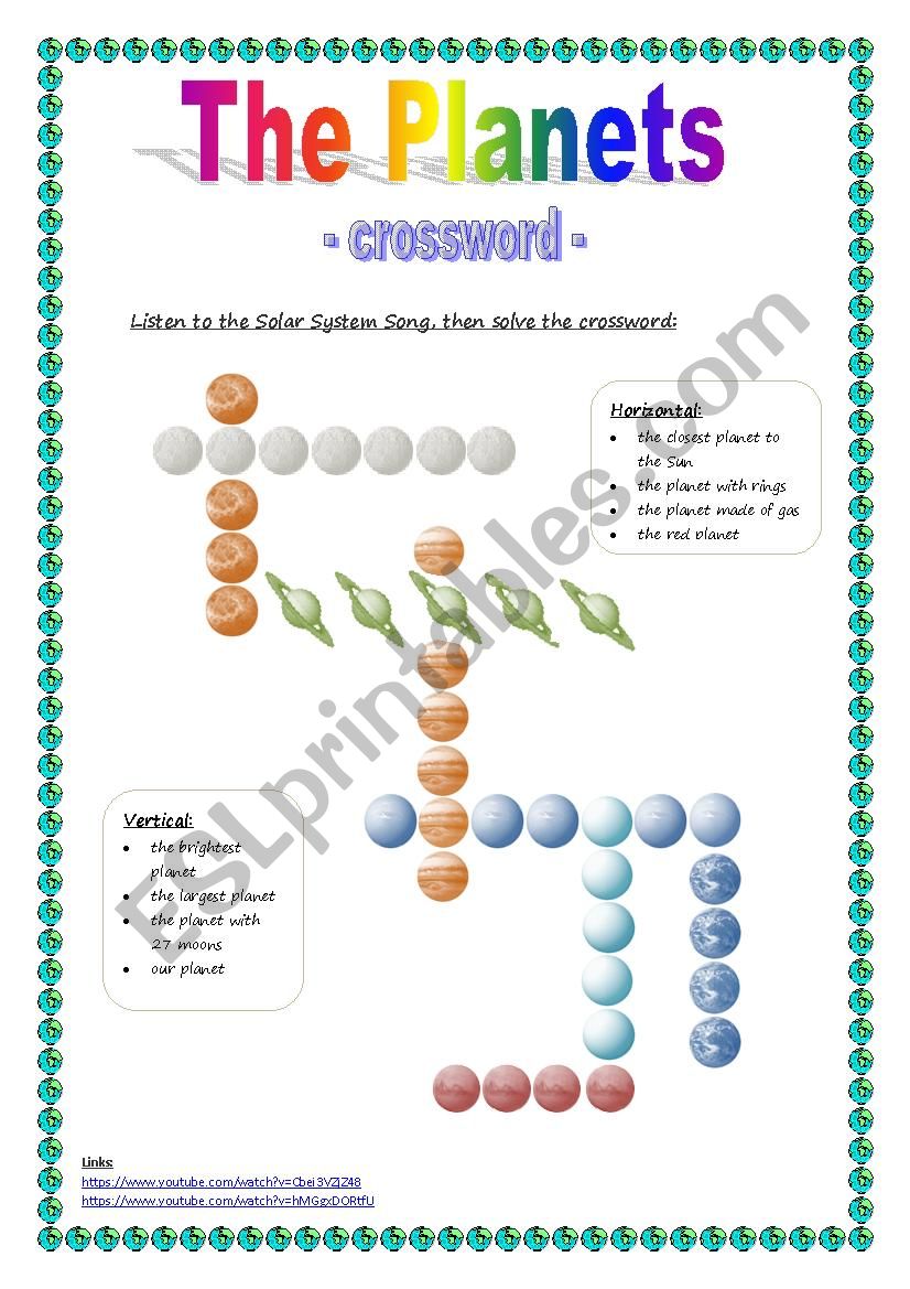 The planets - crossword - version 2