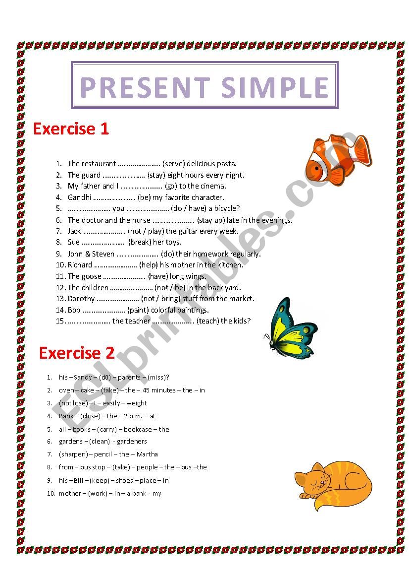Present Simple worksheet