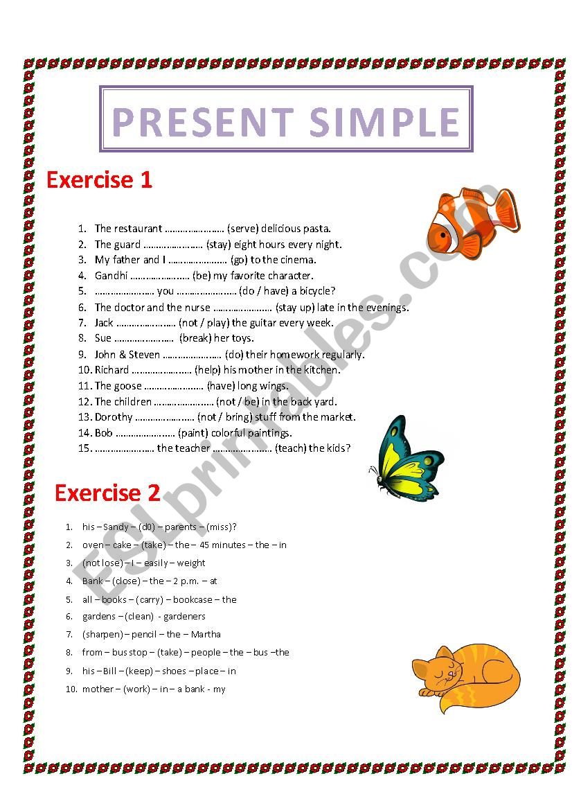 Present Simple worksheet