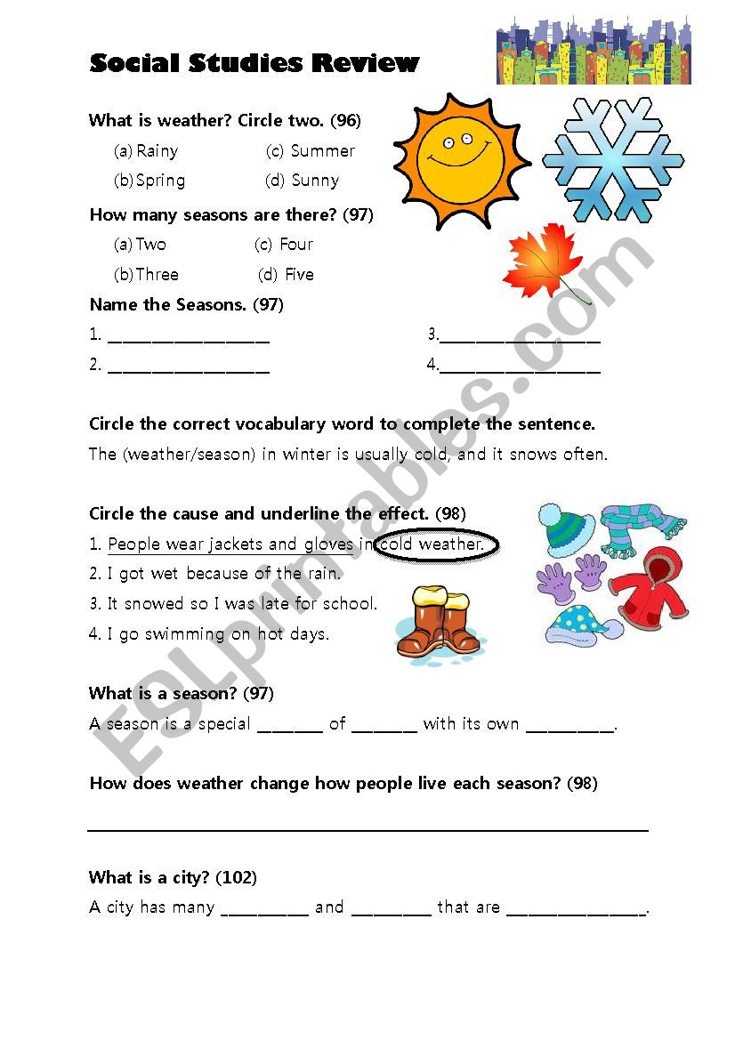 Weather Review Worksheet worksheet