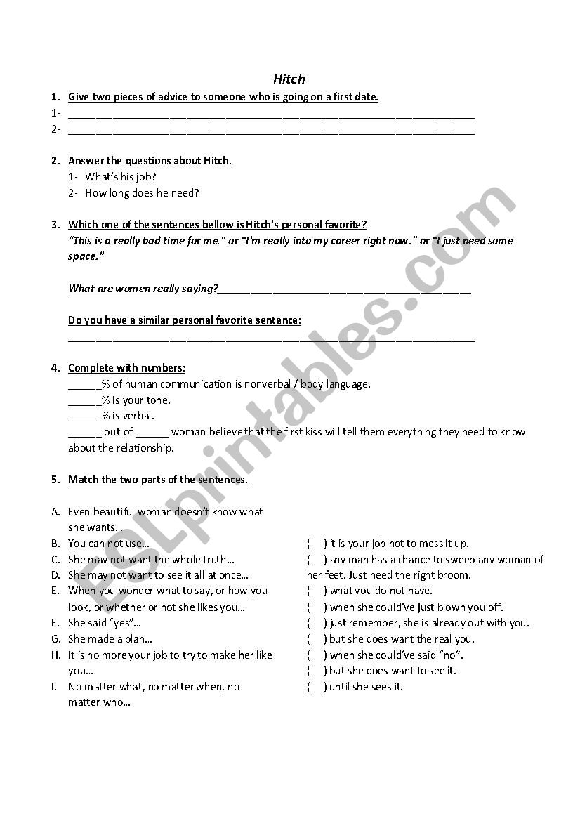 Hitch worksheet