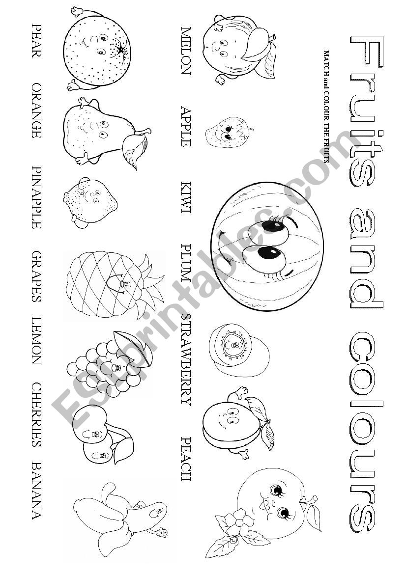 Fruits worksheet