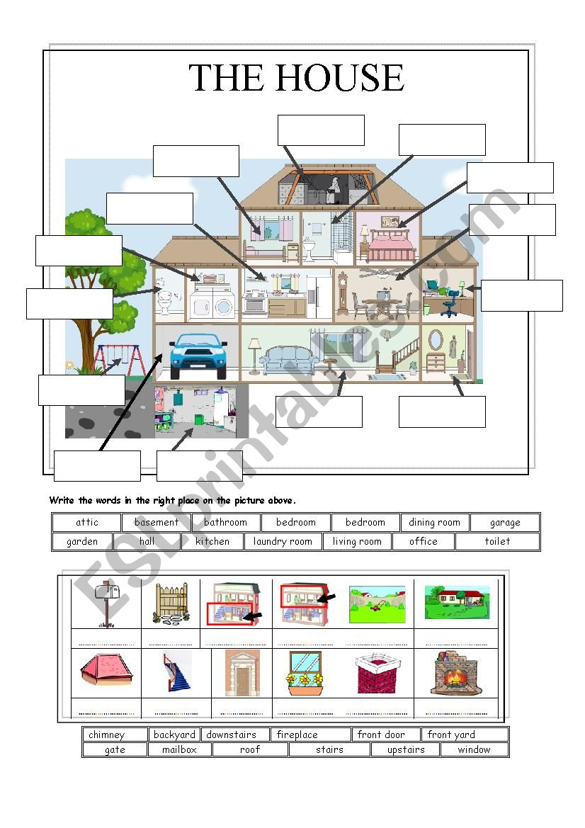 HOUSE - vocabulary worksheet