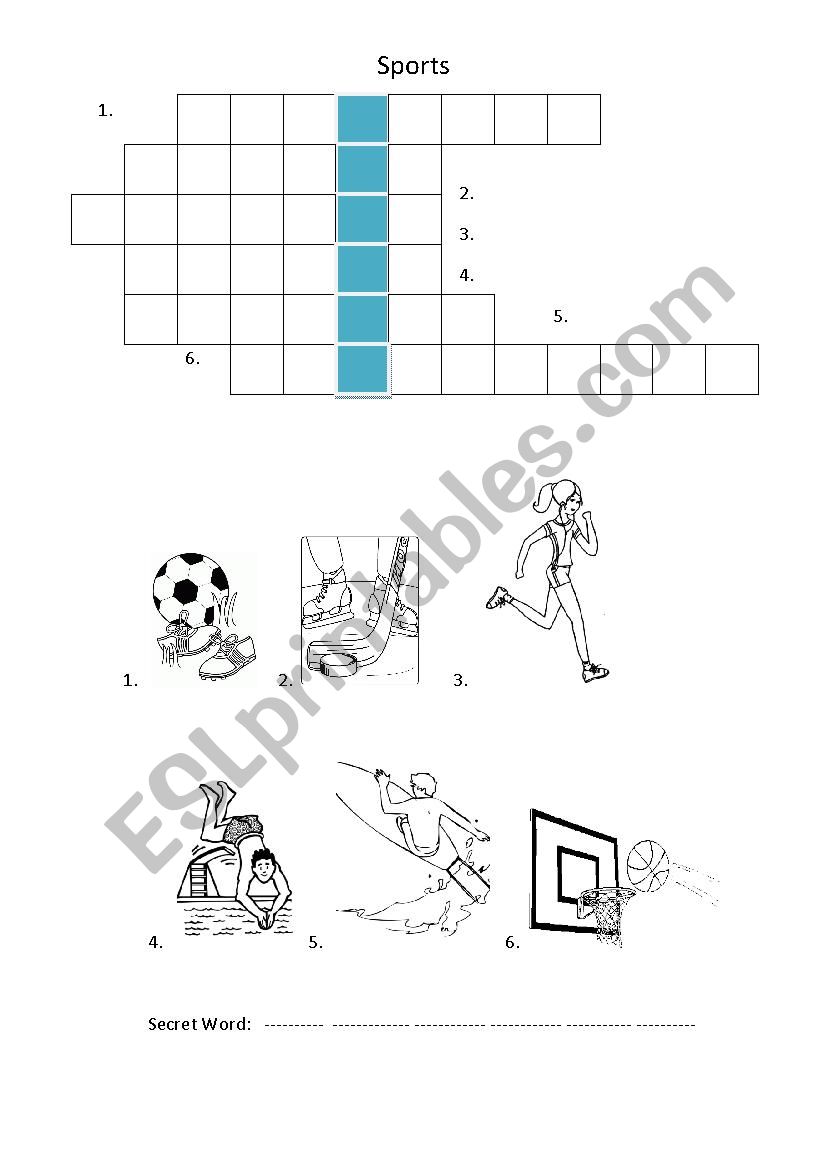 Crossword- Sports worksheet