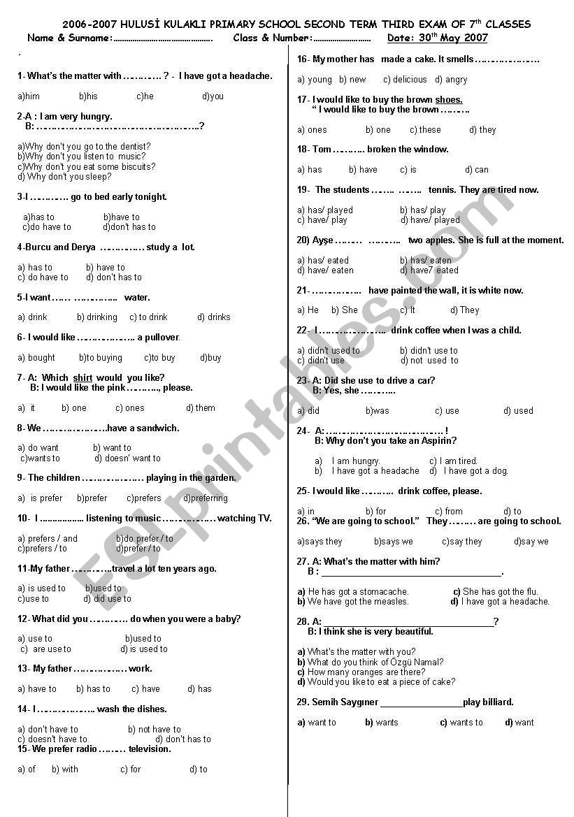 test2 worksheet