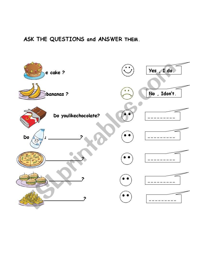 do you like ? worksheet