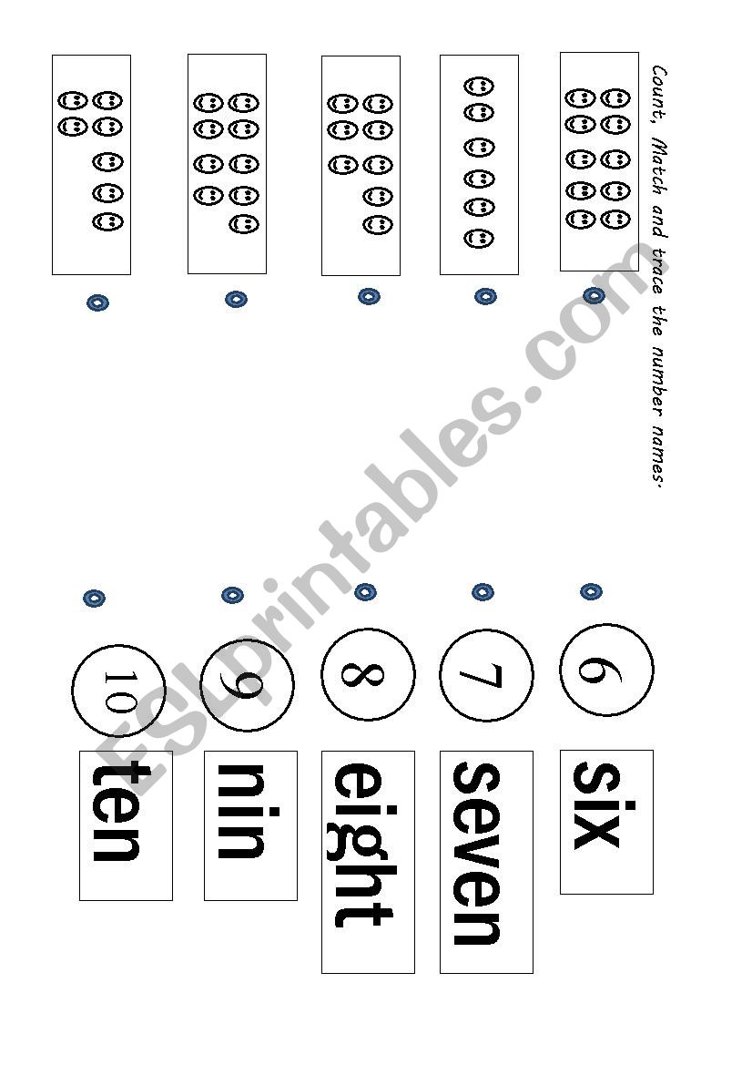 number name tracing 6-10 worksheet