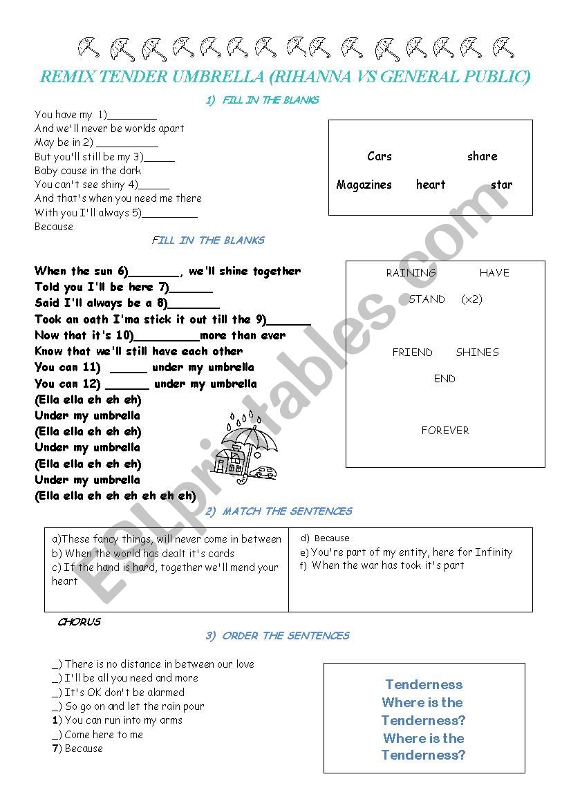 Song TENDER UMBRELLA (Rihanna vs General Public)