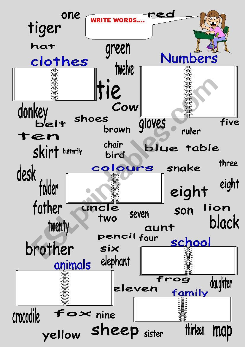 words worksheet