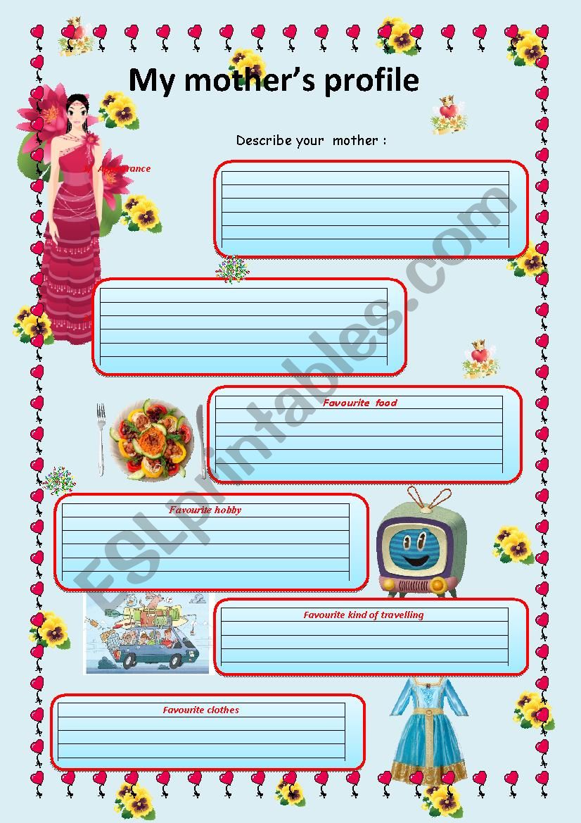 Mothers profile worksheet