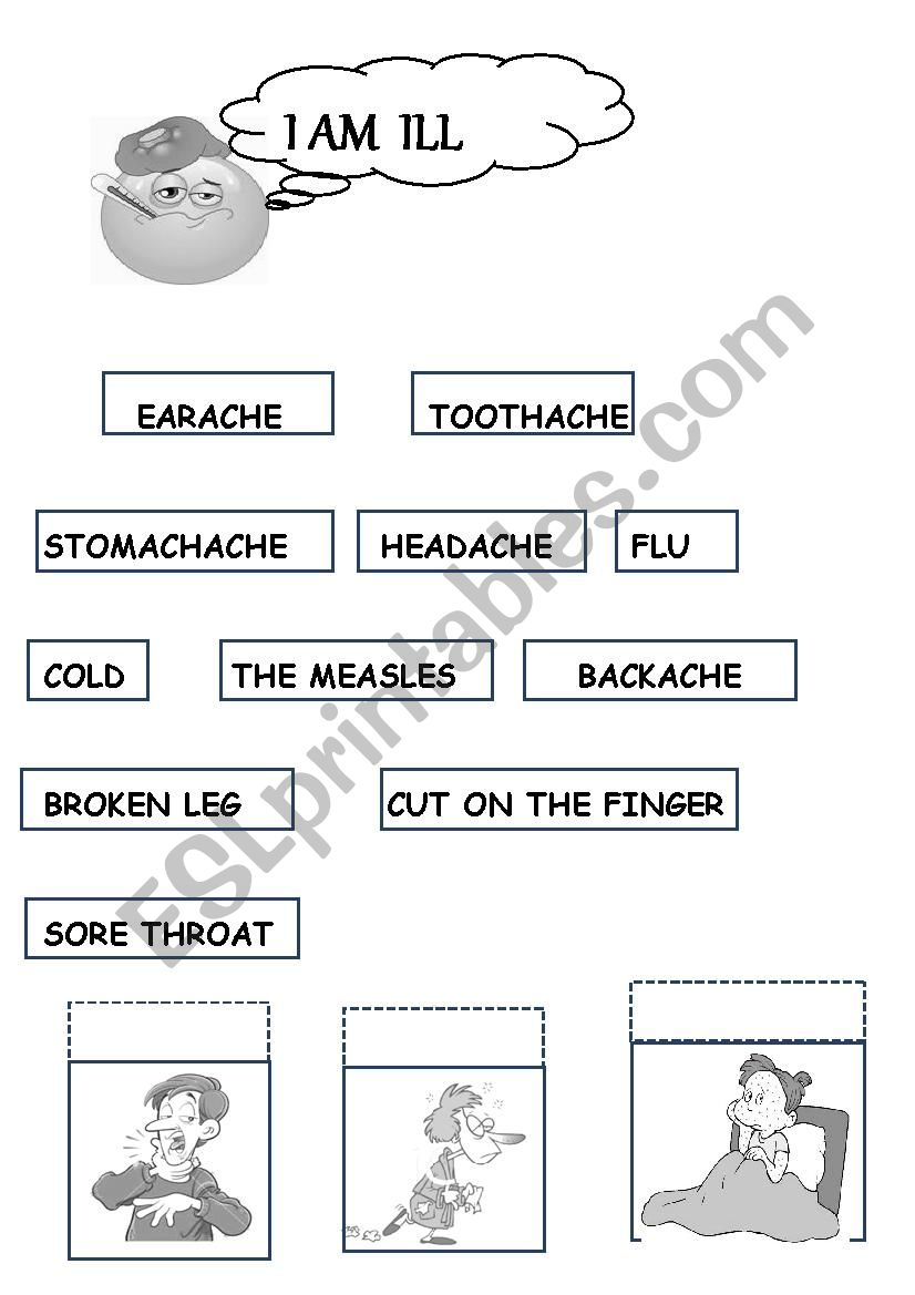 illnesses and advice worksheet