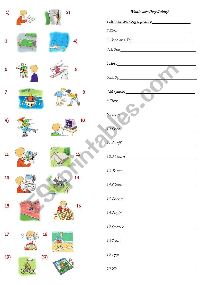 Past Continuous Tense worksheet