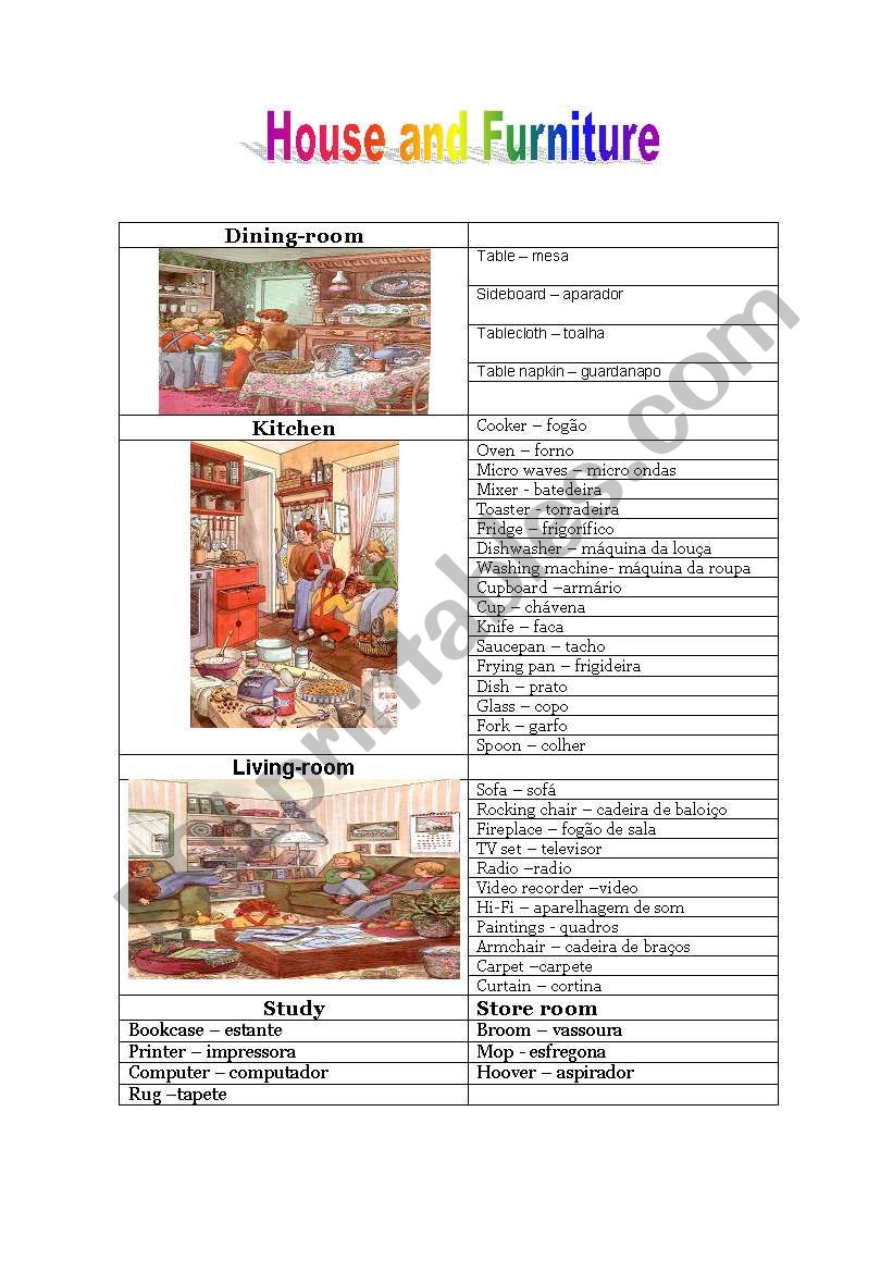 House and Furniture 2/2 worksheet