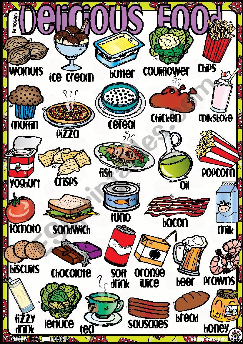 Delicious FOOD! Poster 2-2 worksheet