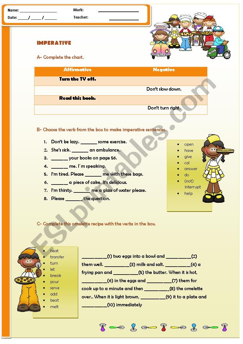 Imperative  worksheet