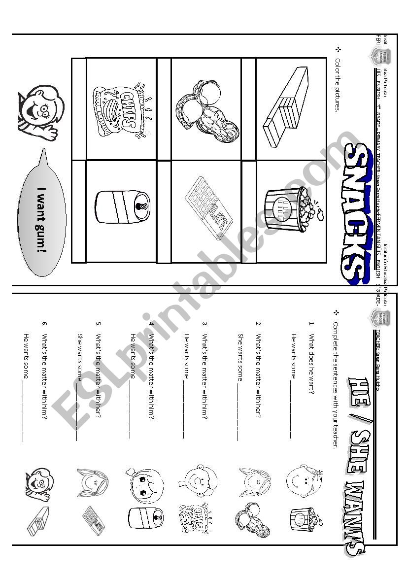Snacks  worksheet