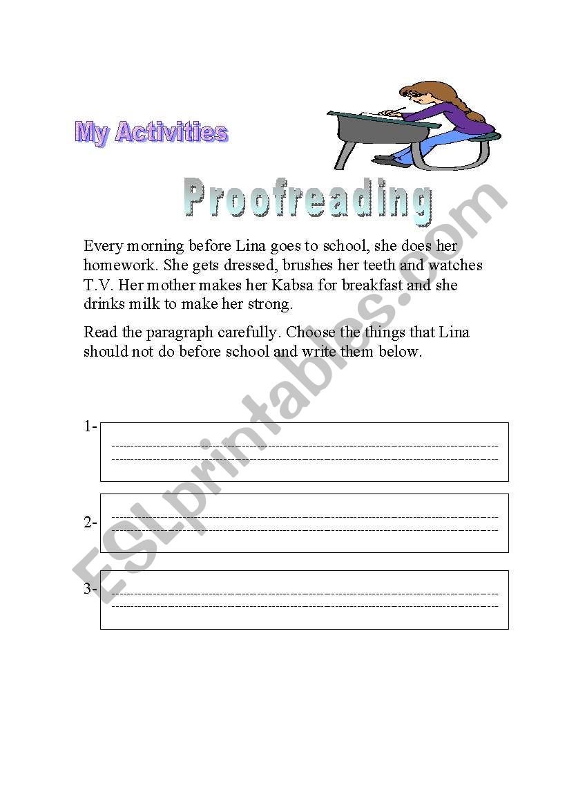English Worksheets Proofreading