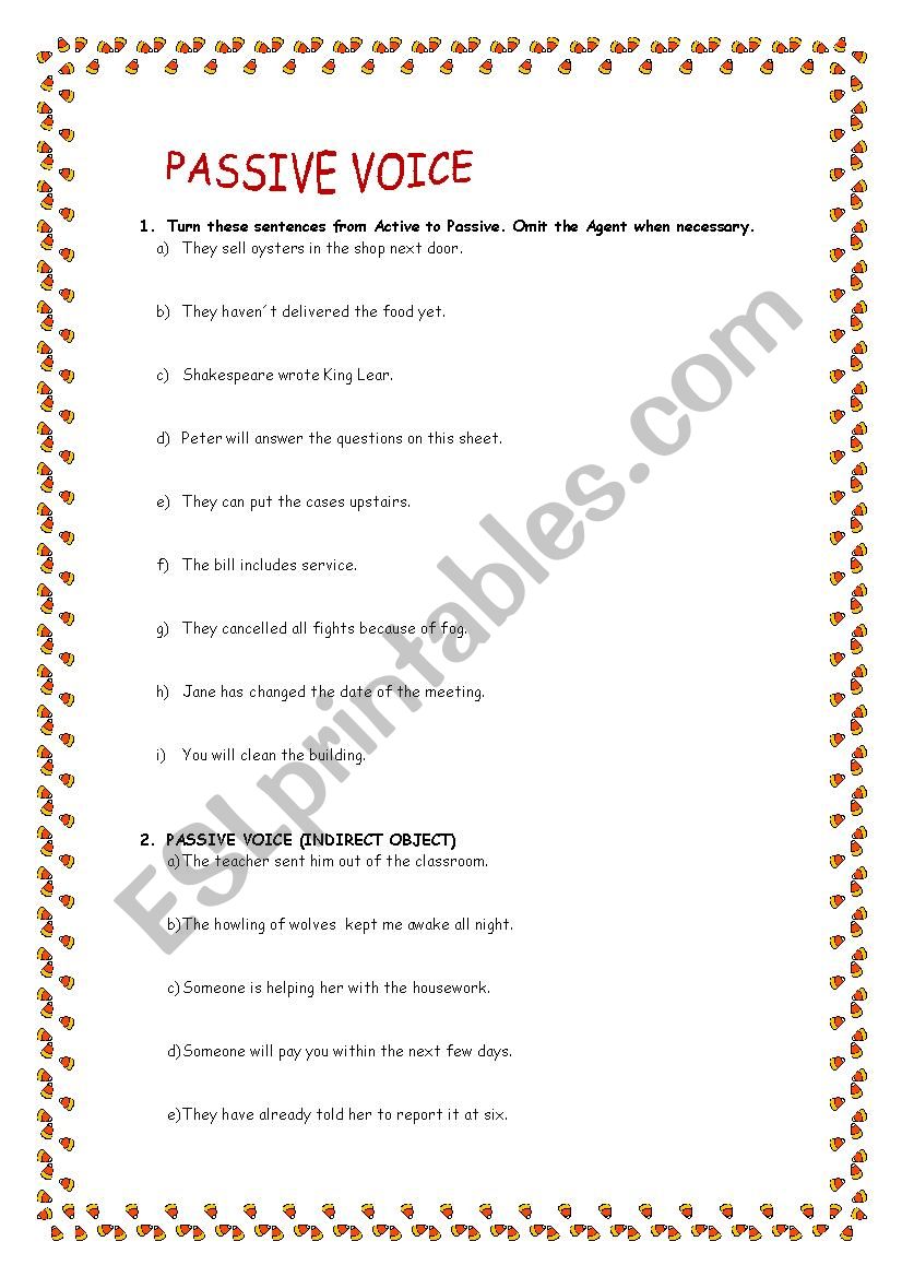 PASSIVE VOICE worksheet