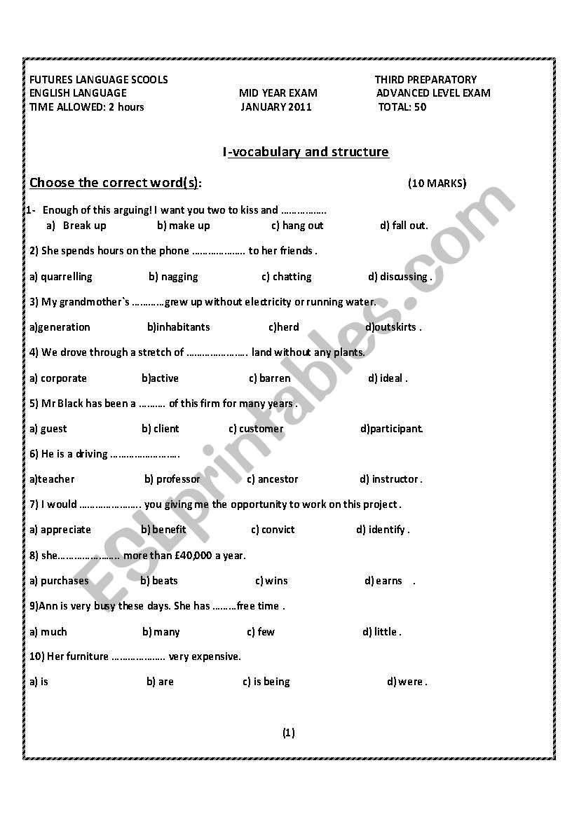 magnificent exam  worksheet