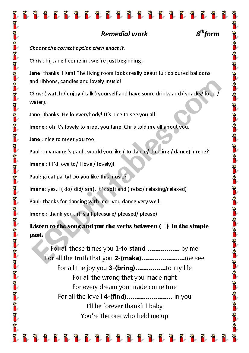 a worksheet worksheet