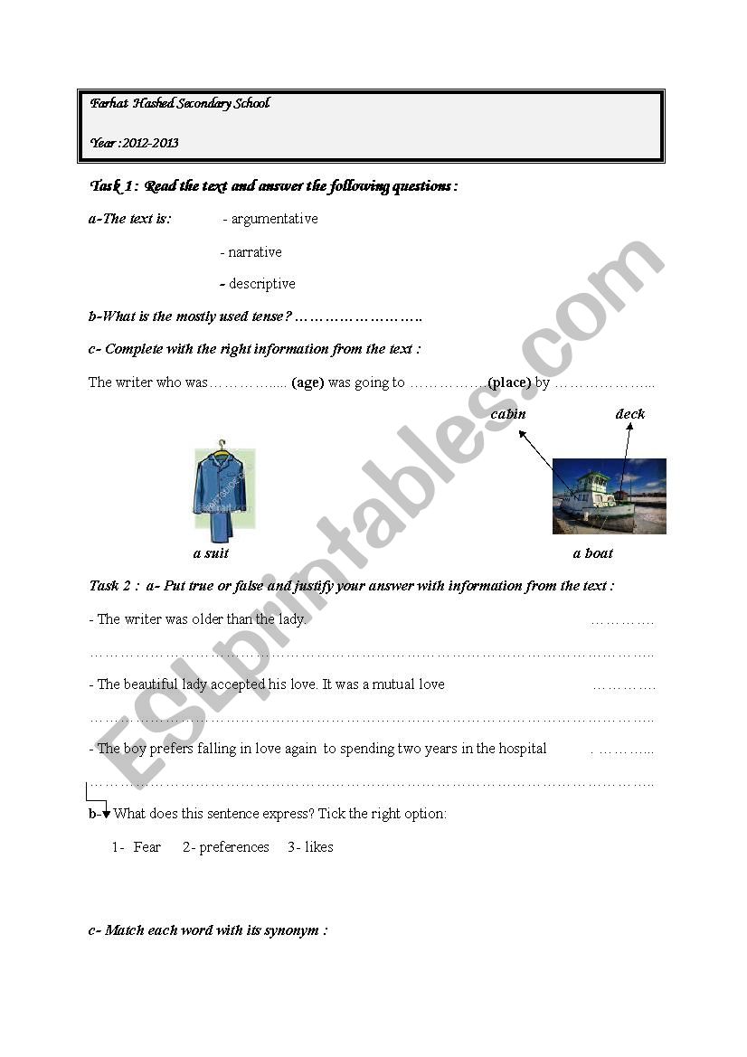 lesson 12 love boat worksheet