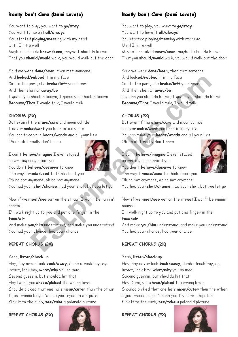Really DonÂ´t Care (Demi Lovato)