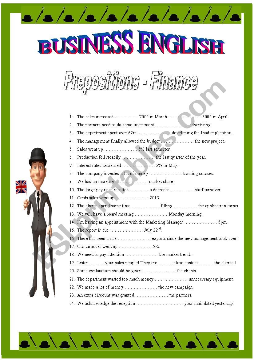 BUSINESS ENGLISH 9 - Prepositions(2)