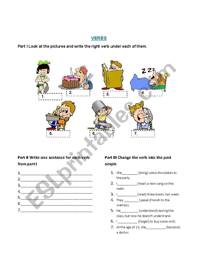 Verbs worksheet