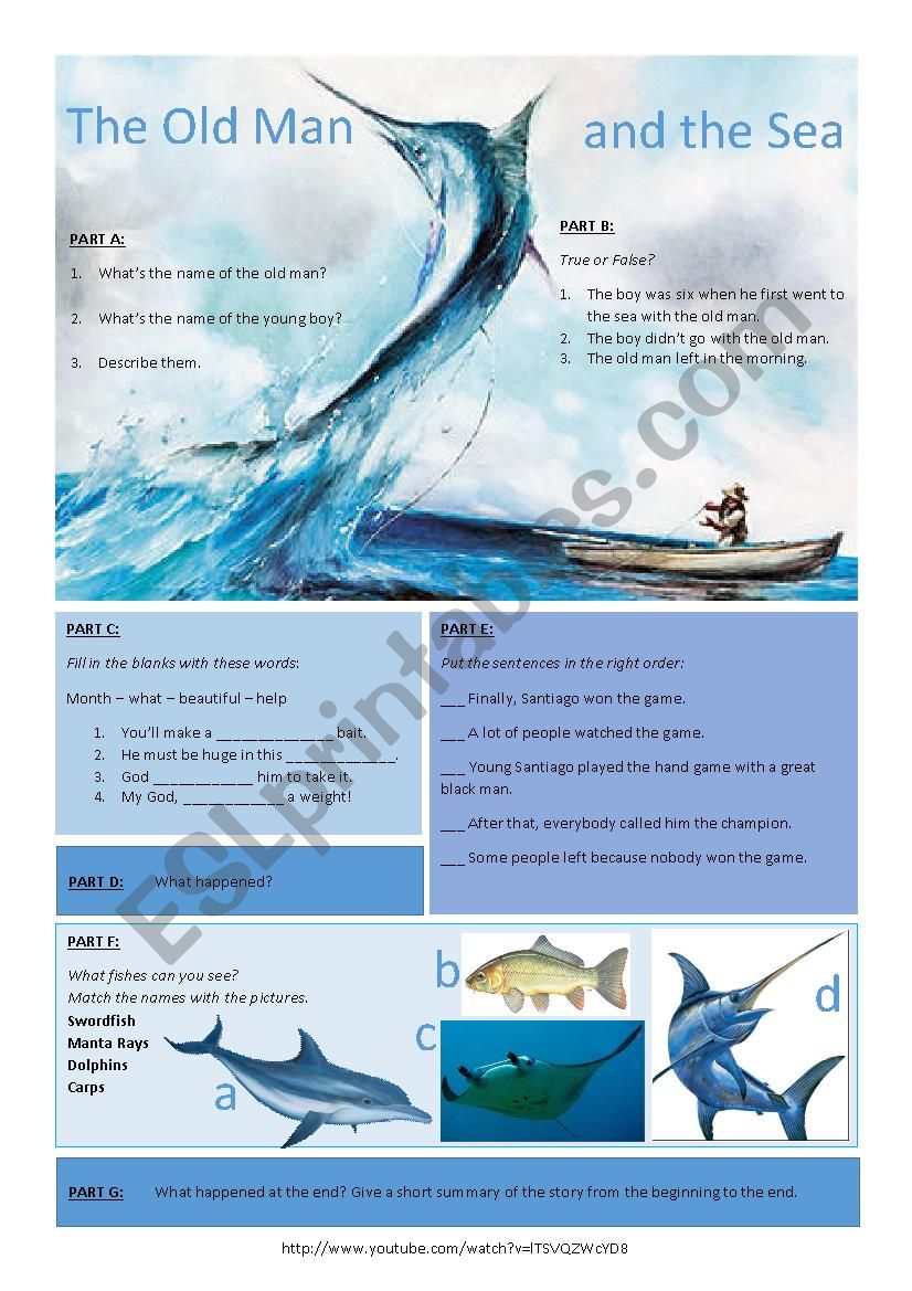The Old Man and the Sea worksheet