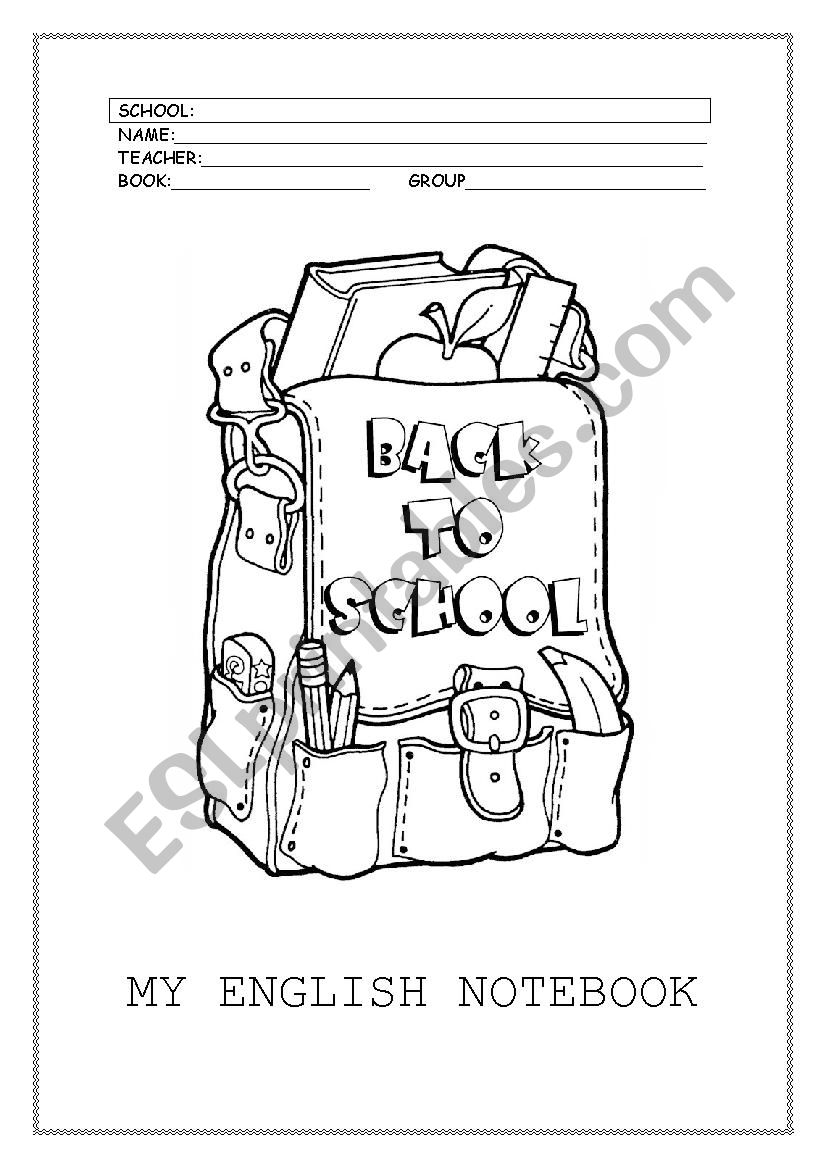 My English Notebook worksheet