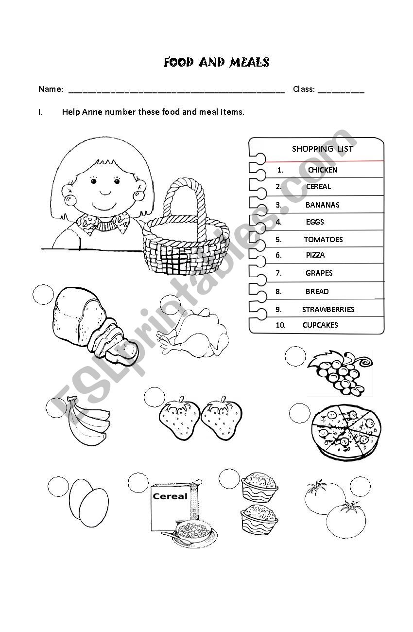 Food  worksheet