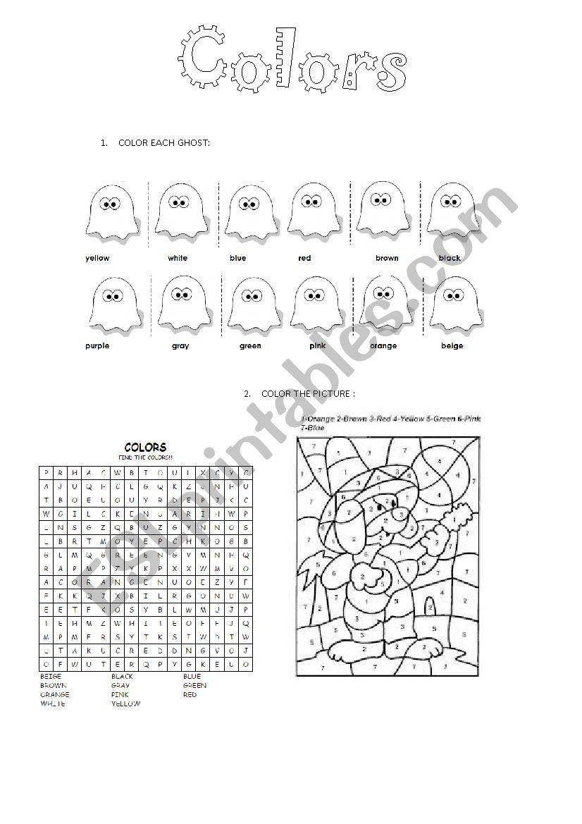 COLORS worksheet