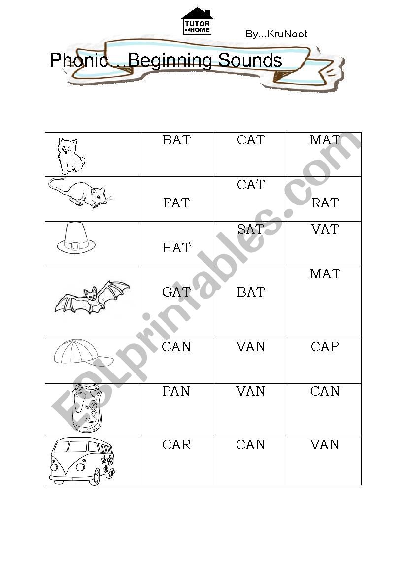 Phonic worksheet