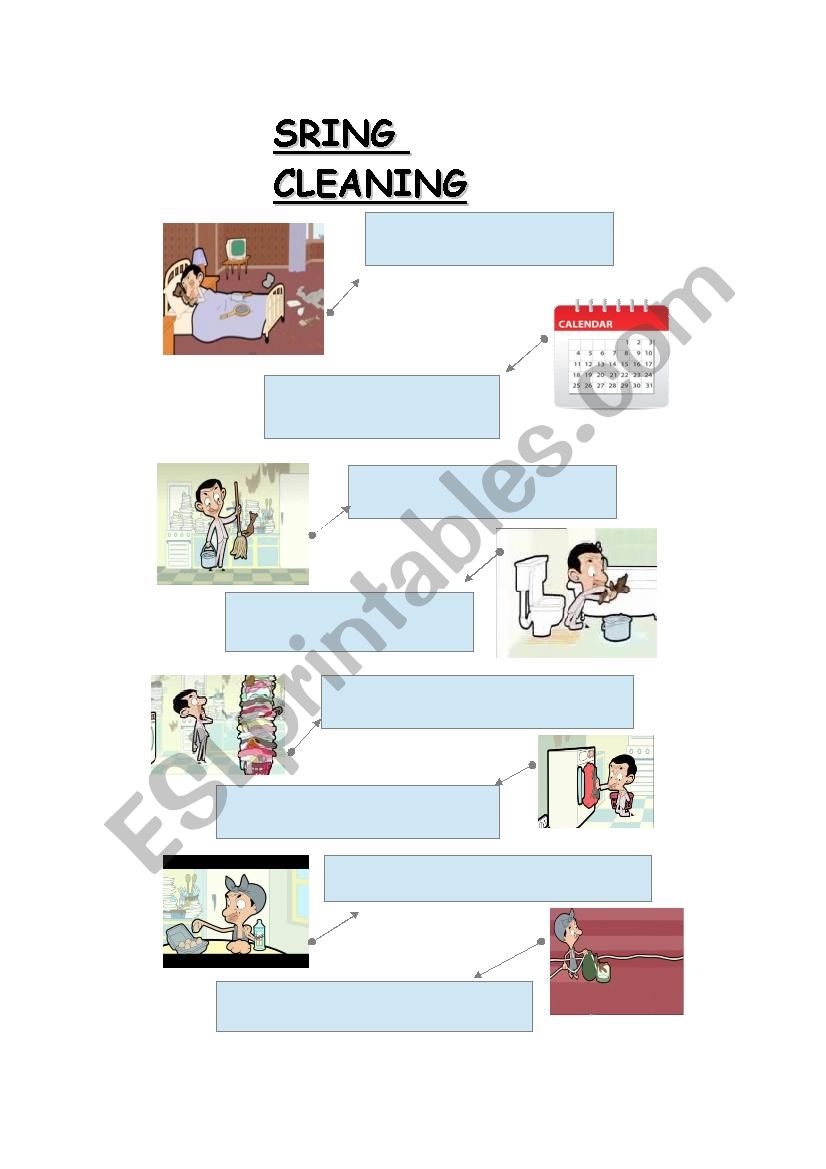 M. Bean spring cleaning worksheet