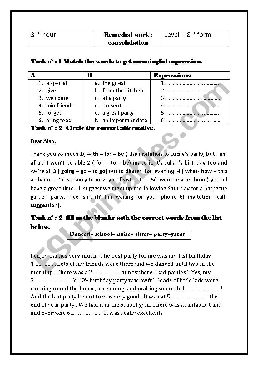 grammar tasks worksheet