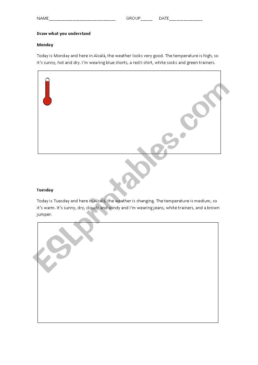 Weather forecast worksheet