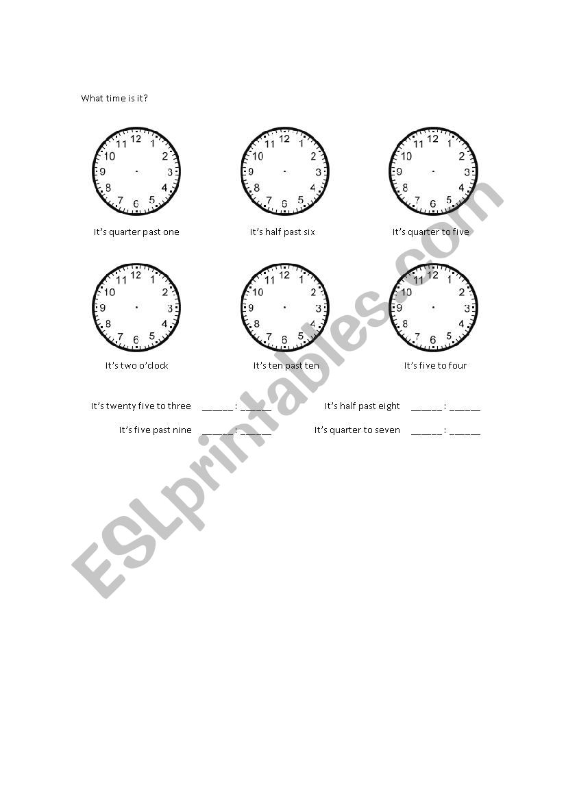What Time Is It? worksheet
