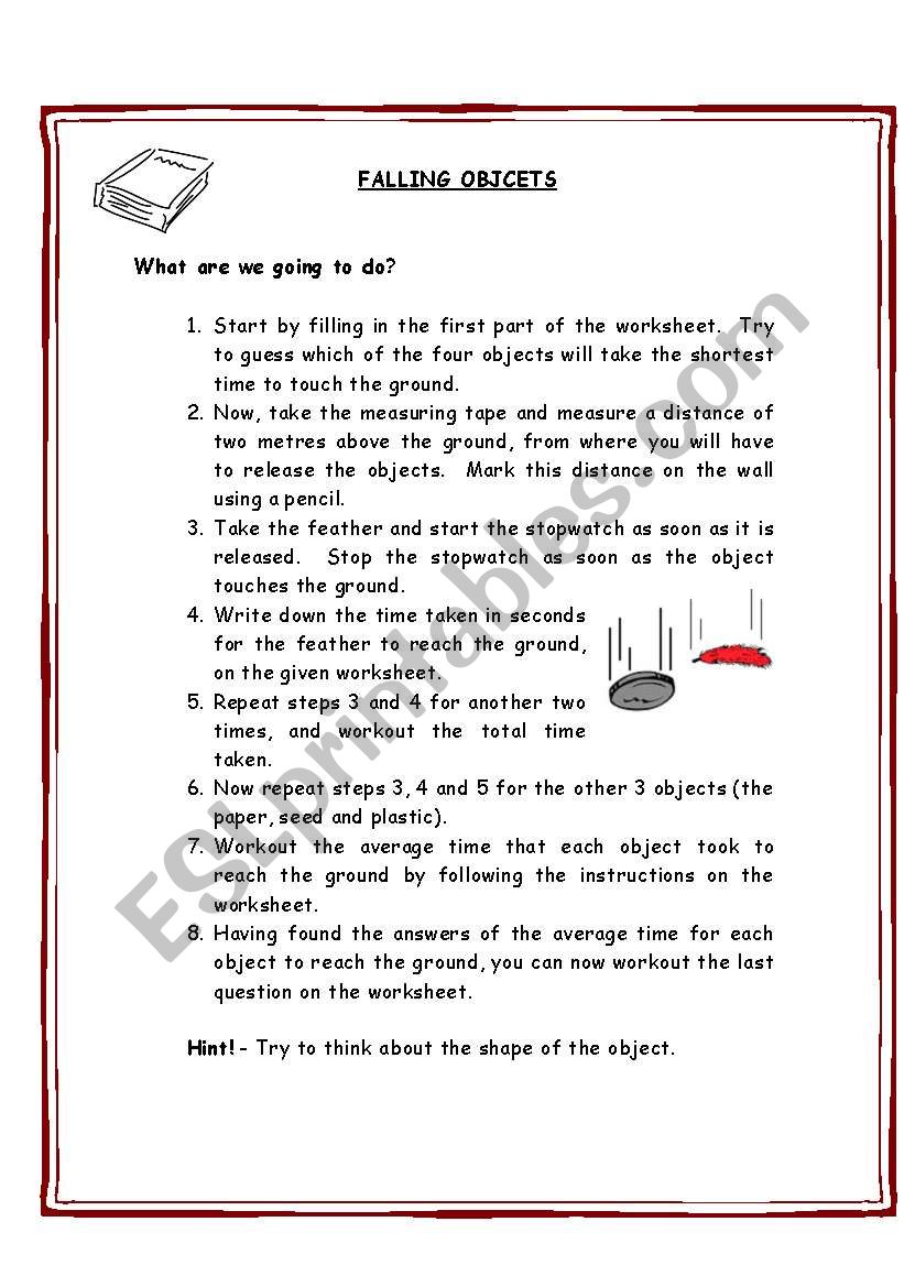 handout air resistance worksheet