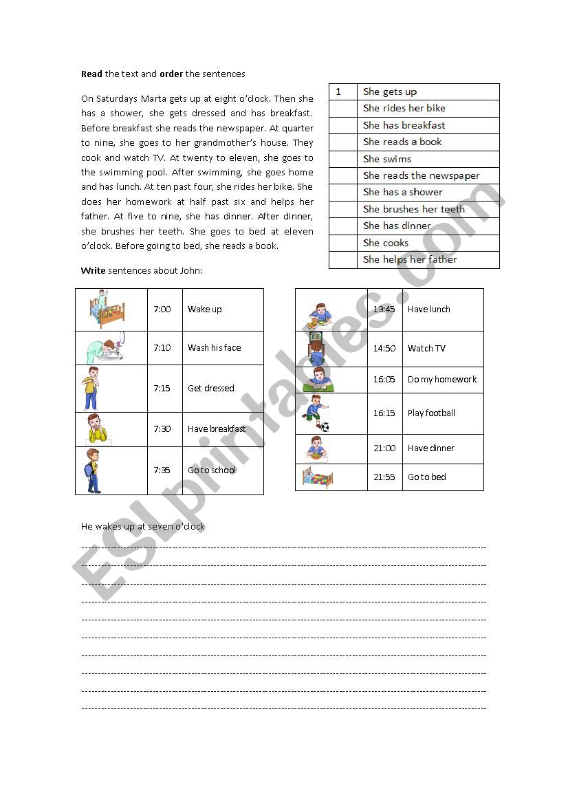 Reading and writing time and routines