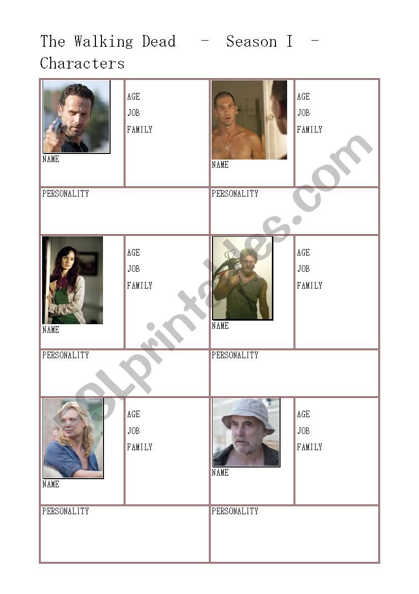 The Walking Dead - Season 1 Characters