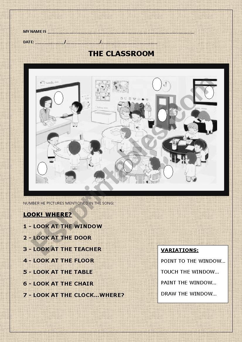 The classroom worksheet