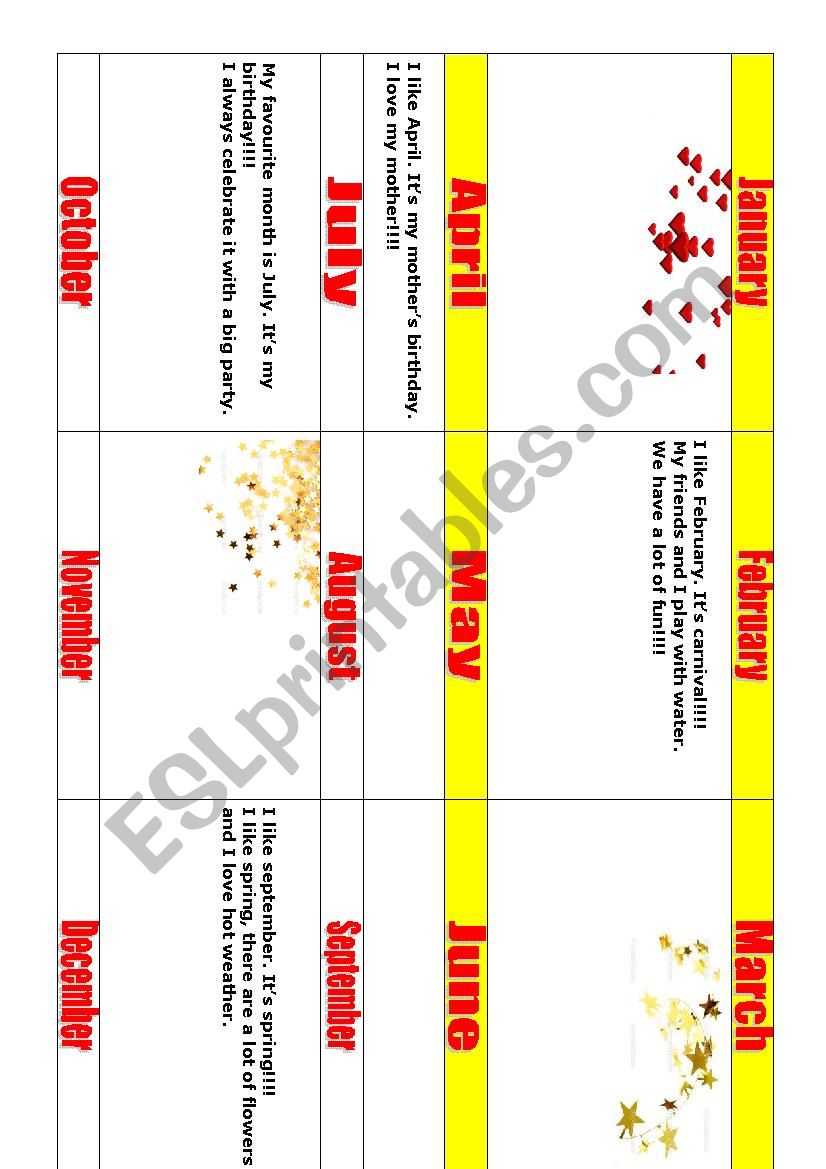 A year in my Life worksheet