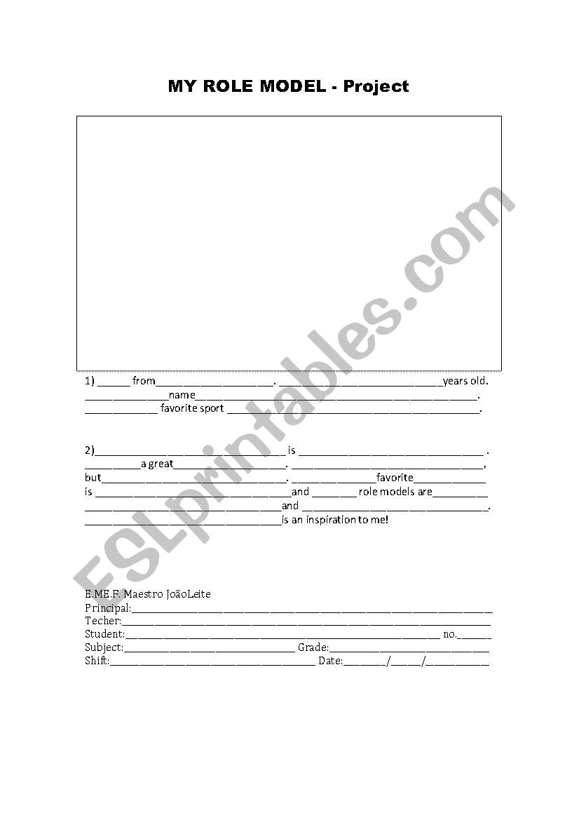 My Role Model worksheet