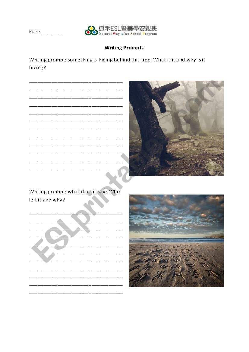 Writing Prompts worksheet