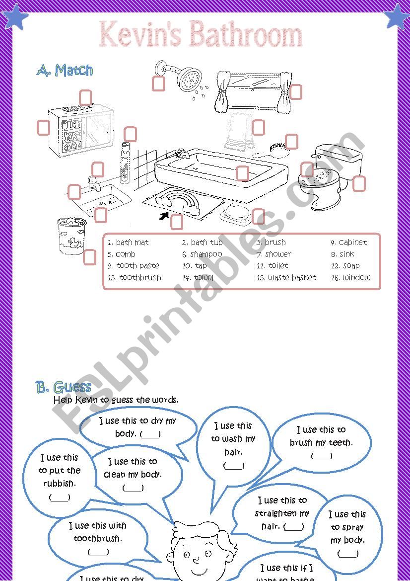 KEVINS BATHROOM worksheet